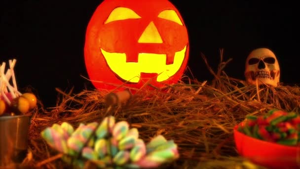 Felice Giorno Halloween Animazione Con Zucca Collezione Lentern — Video Stock