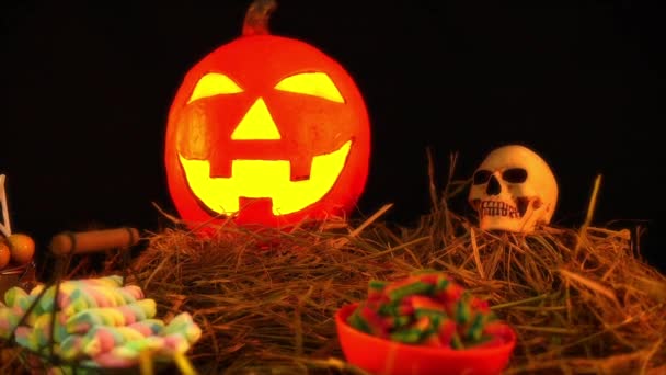 Pompoen Lentern Geanimeerde Voor Halloween Dag Collectie — Stockvideo