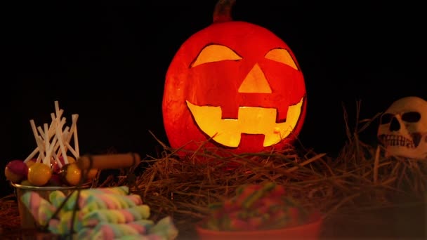 Animazione Giorno Halloween Con Raccolta Lentern — Video Stock