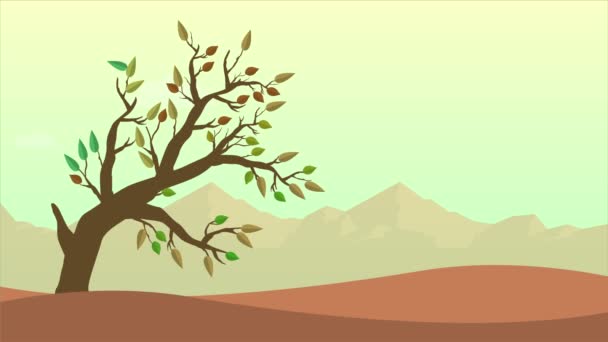 Autumn Landscape Fall Leaves Animation Background Collection — Stock Video