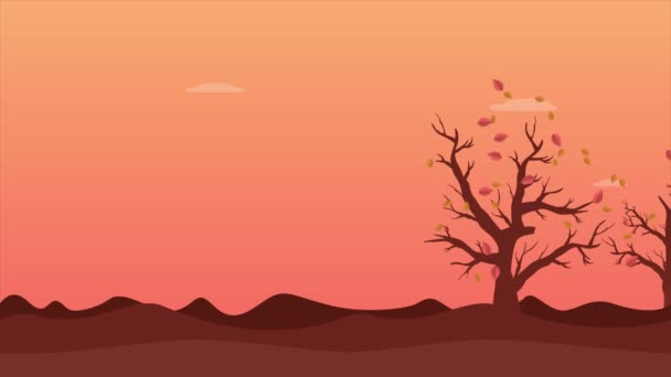 Materiał Jesień Krajobraz Jesieni Pozostawia Kolekcji — Wideo stockowe