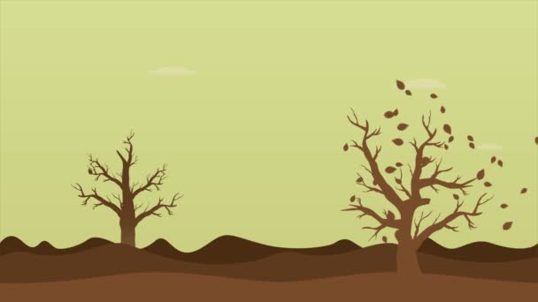Осенний Пейзаж Осенней Коллекцией Листьев — стоковое видео