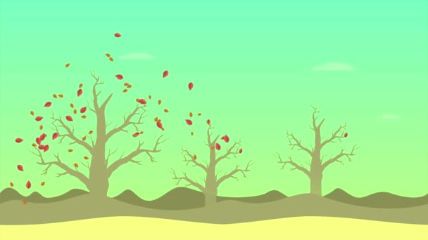 Images Paysage Automne Avec Collection Feuilles Automne — Video