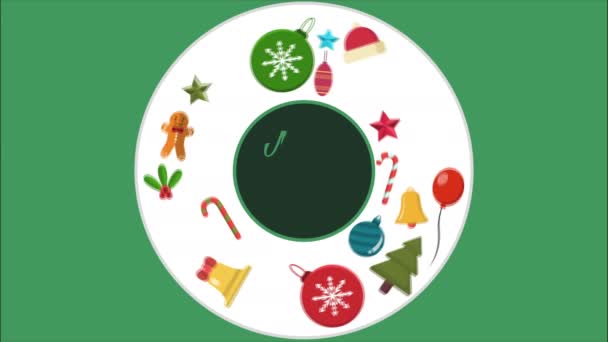 幸せな休日とメリー クリスマス アニメ コレクション — ストック動画