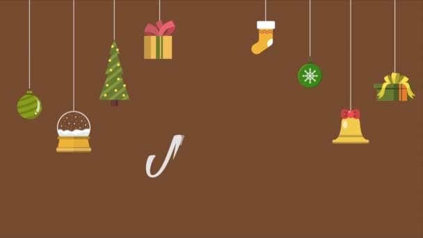 Felices Fiestas Colección Imágenes Adornos Navidad — Vídeo de stock