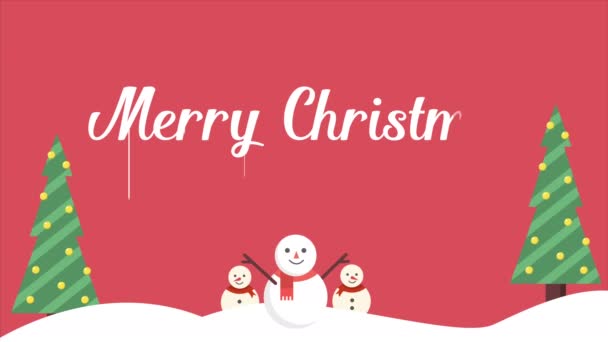 Mutlu Bayramlar Mutlu Noel Karlı Manzara Arka Plan Görüntüleri Koleksiyonu — Stok video