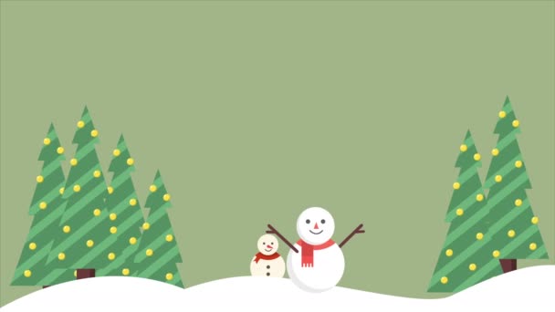 Joyeuses fêtes et Noël paysage enneigé fond de la collection de séquences 