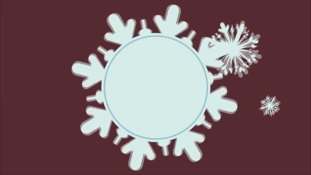 Animatie Voor Merry Christmas Met Sneeuwvlokken — Stockvideo