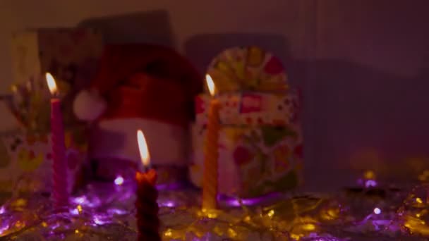 Christmas Party Candle Gift Footage Collection — Stock Video