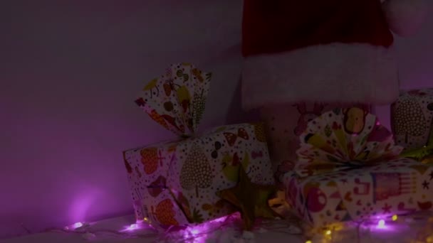 愉快的圣诞镜头与光收集 — 图库视频影像