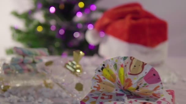 Frohe Weihnachten Mit Tannensammlung — Stockvideo