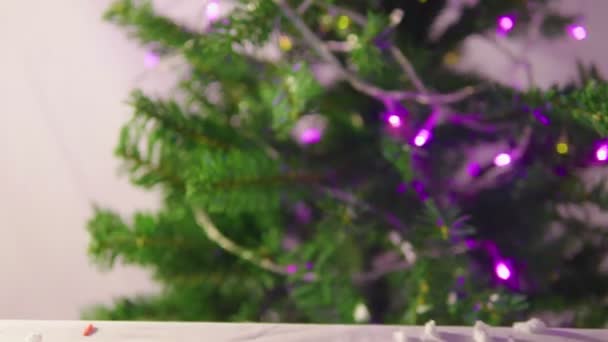 圣诞节动画与杉木和装饰品收藏 — 图库视频影像