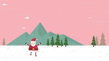 Animasyon Noel geyiği manzara koleksiyonu ile