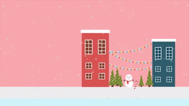 Kış Manzara Görüntüleri Neşeli Noel Koleksiyon — Stok video