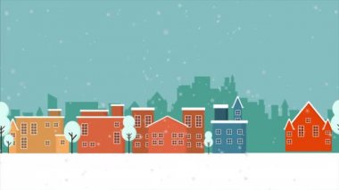 Noel Baba geyik atlı kızak gece görüntüleri koleksiyonda uçan üzerinde