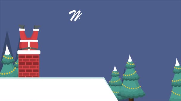 Vánoční Pozadí Krajiny Santa Claus Záběry Kolekce — Stock video