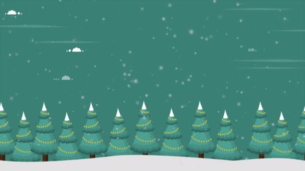 Красивий Пейзаж Різдво Снігом Колекція Кадрів — стокове відео
