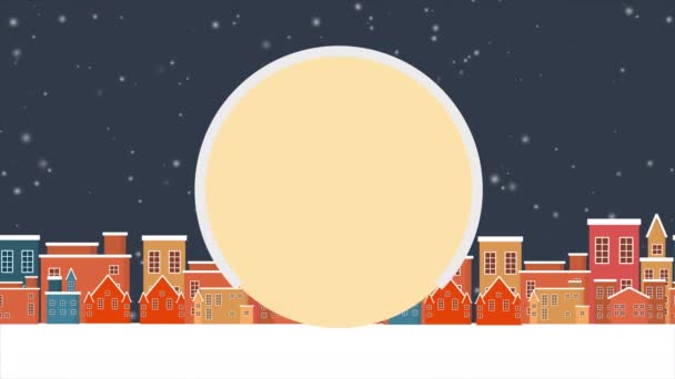 町クリスマス風景コレクションのアニメーション — ストック動画