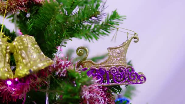 Beelden Van Decoratie Van Kerstmis Met Kerstboom Collectie — Stockvideo