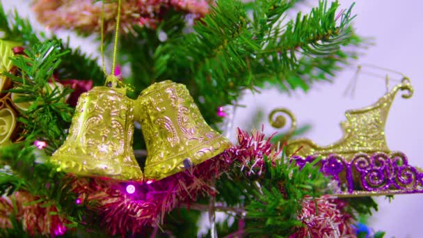 Beelden Van Decoratie Van Kerstmis Met Kerstboom Collectie — Stockvideo