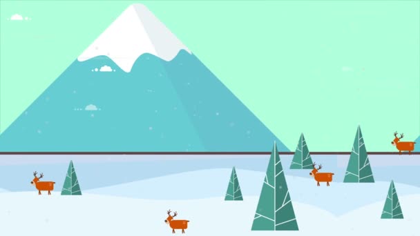 Kerstmis Achtergrond Animatie Wintercollectie — Stockvideo