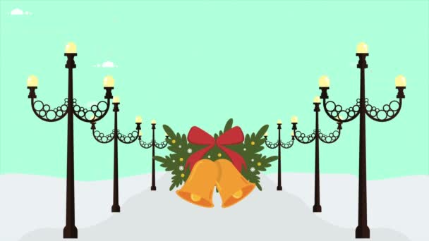 Kerstmis Achtergrond Animatie Wintercollectie — Stockvideo