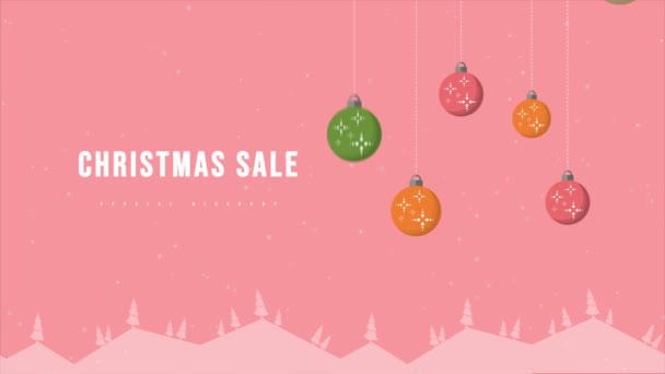 クリスマスの日にクリスマス販売アニメ コレクション — ストック動画