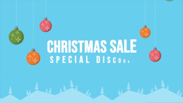 クリスマスの日にクリスマス販売アニメ コレクション — ストック動画