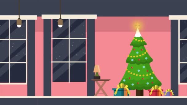 Une Maison Dans Arbre Collection Séquences Paysage Noël — Video