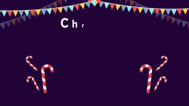 Animasyon Bir Noel Candy Mum Şerit Toplama — Stok video