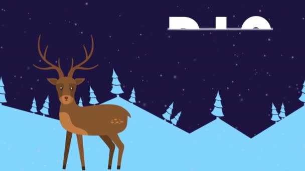 Animazione Rusa Sulla Collina Natale Grande Vendita Collezione — Video Stock