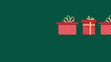 Hediye kutuları Noel koleksiyon için animasyon
