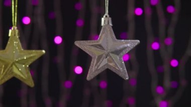 Dekorasyon gümüş toplar ve yıldız Noel görüntüleri koleksiyonu