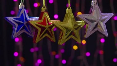 Dekorasyon gümüş toplar ve yıldız Noel görüntüleri koleksiyonu