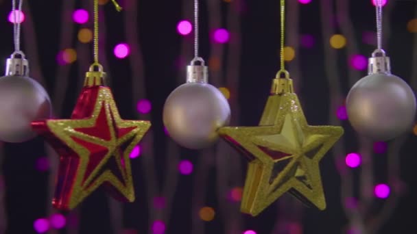 Decorazione Palle Argento Star Collezione Filmati Natale — Video Stock