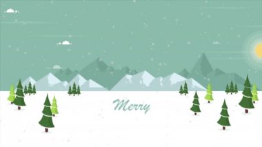 Animasyon secenery kar hill koleksiyonu