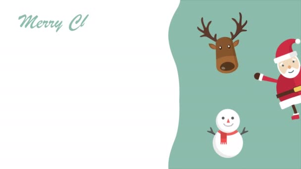Animation Der Weihnachtsklausel Weihnachtskollektion — Stockvideo