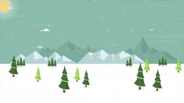 Animasyon secenery kar hill koleksiyonu