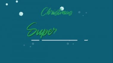 Animasyon tebrik kartı. Noel süper satış toplama