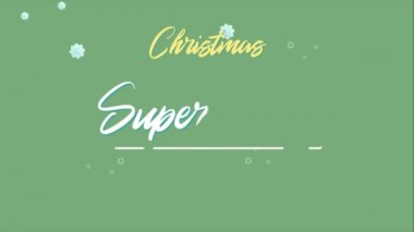 Animasyon tebrik kartı. Noel süper satış toplama