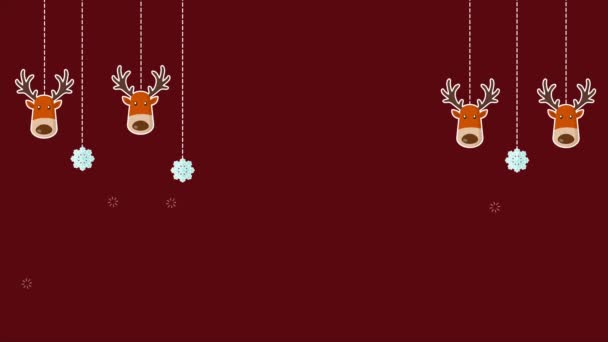 Animação Cervos Fundo Natal Coleção Venda Natal — Vídeo de Stock