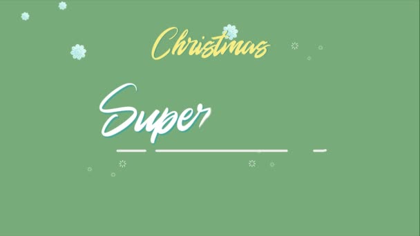 Animation Der Grußkarte Weihnachten Super Sale Kollektion — Stockvideo