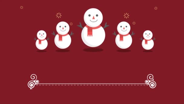 Animasyon Insanlar Kar Noel Satış Toplama — Stok video