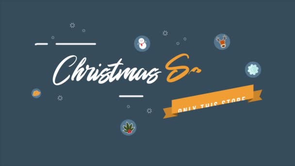 Animazione Elemento Sfondo Natale Collezione Vendita Natale — Video Stock