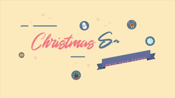 Animación Fondo Elemento Navidad Colección Venta Navidad — Vídeo de stock