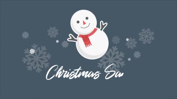 Animation People Snow Chirstmas Sale Collection — Stock Video