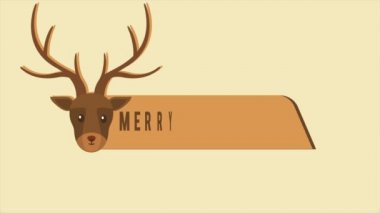 Animasyon geyik Noel neşeli Noel koleksiyon