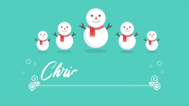 Animación Gente Nieve Colección Venta Navidad — Vídeos de Stock