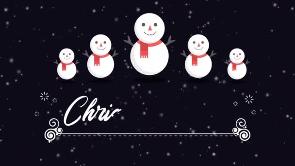 Κινούμενα Σχέδια Ανθρώπων Χιονιού Χριστουγεννιάτικη Πώληση Συλλογή — Αρχείο Βίντεο