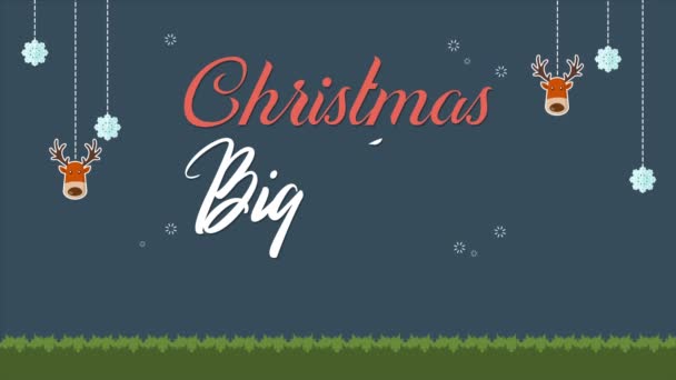 Μήκος Πόδηα Των Ελαφιών Χριστούγεννα Μεγάλη Πώληση Χριστουγεννιάτικη Συλλογή — Αρχείο Βίντεο